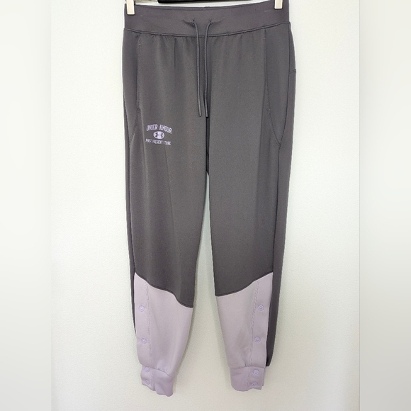 UNDER ARMOUR Women's UA IWD  Performance Pants Snap Panels Purple Size XS EUC - Picture 2 of 13